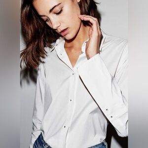 Misha Nono White Button Up with Silver Buttons
